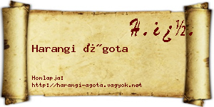 Harangi Ágota névjegykártya
