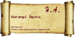 Harangi Ágota névjegykártya